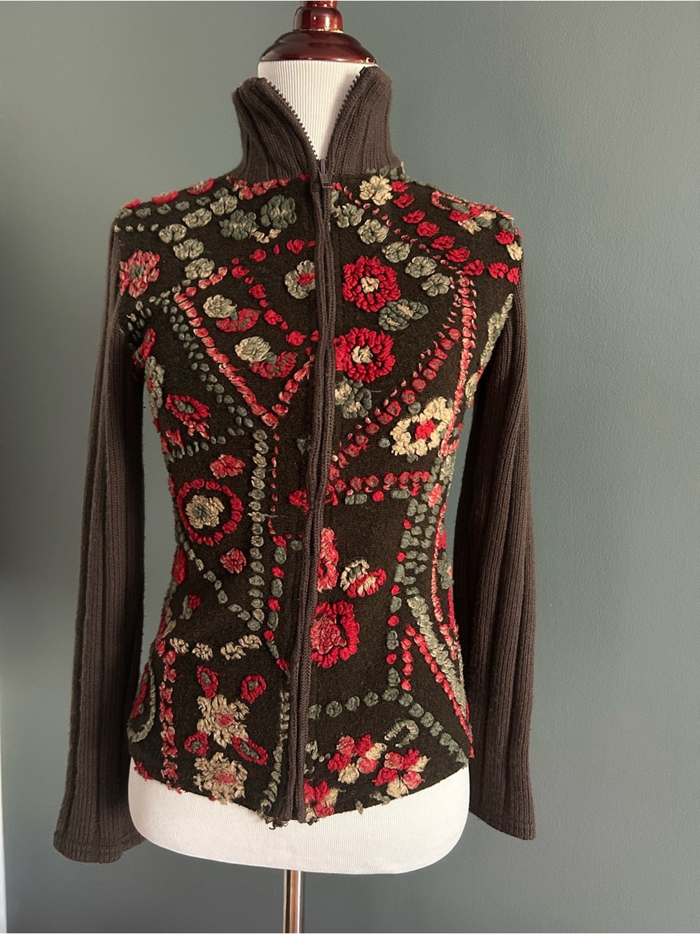Very lovely embroidered sweater cardigan
